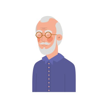 sevimli dedesi avatar karakter vektörü