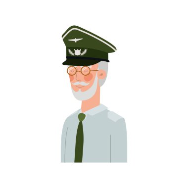 usta pilot avatar karakter vektörü