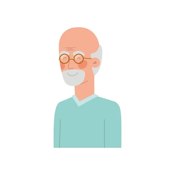 Cute grandfather avatar character vector — Stock Vector