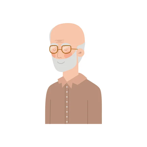 Cute grandfather avatar character vector — Stock Vector