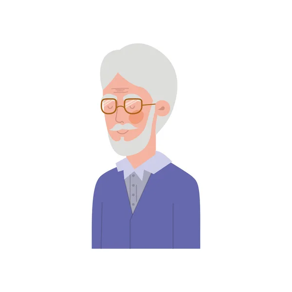 Lindo abuelo avatar carácter vector — Archivo Imágenes Vectoriales