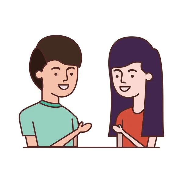 Jovem casal avatar personagem vetor —  Vetores de Stock