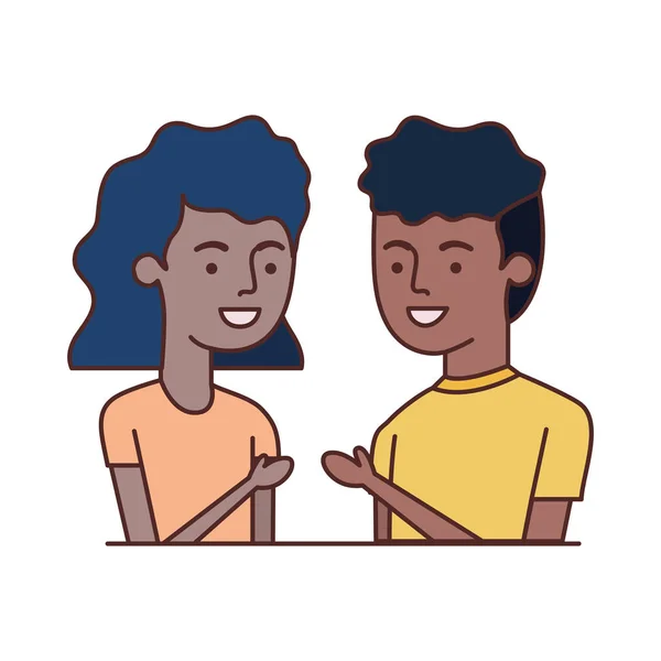 Jovem casal avatar personagem vetor —  Vetores de Stock
