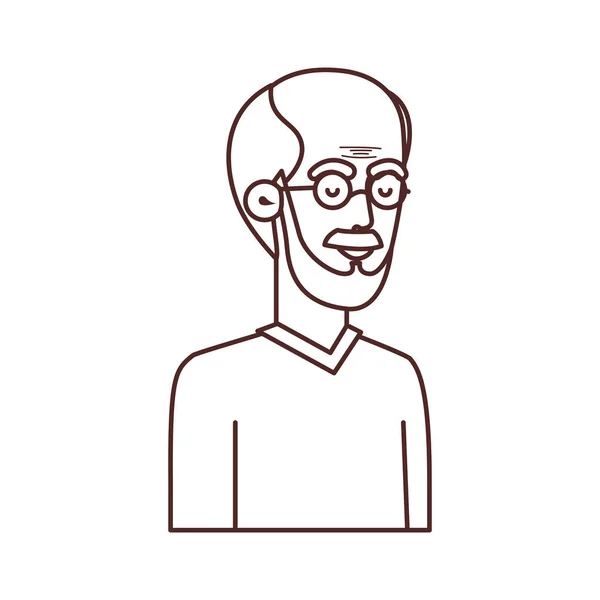 Mignon grand-père avatar personnage vecteur — Image vectorielle