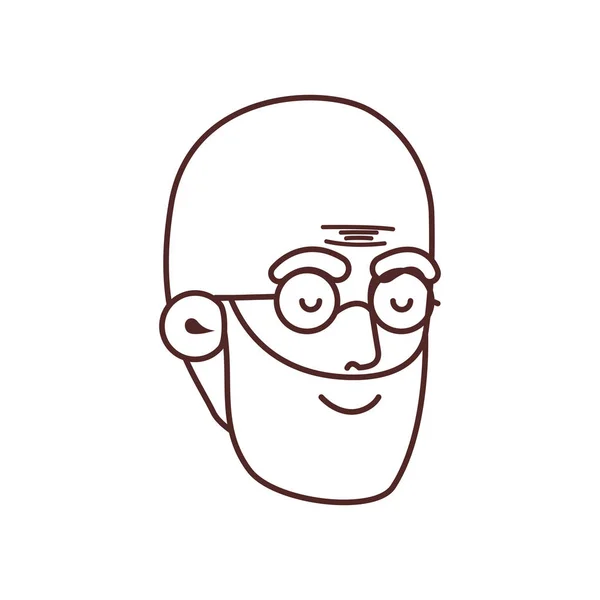 Cabeza del personaje abuelo avatar — Vector de stock