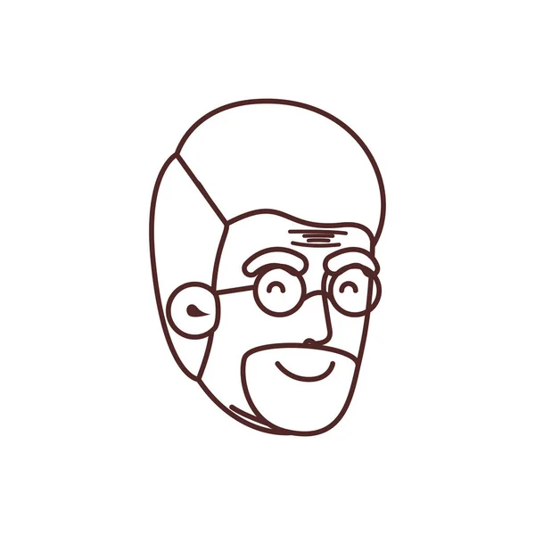 Cabeza del personaje abuelo avatar — Vector de stock