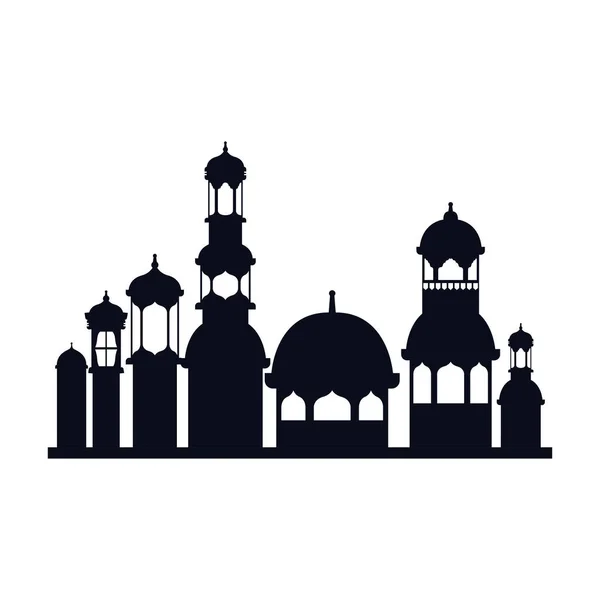 Ramadan Kareem Moschee Gebäude Ikone — Stockvektor