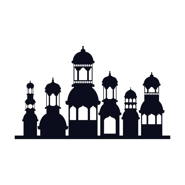 拉马丹卡里姆清真寺建筑图标 — 图库矢量图片