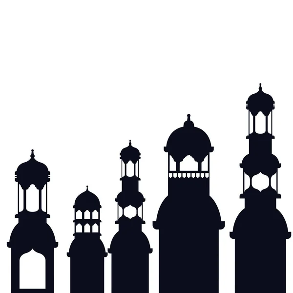 Ramazan kareem cami binası simgesi — Stok Vektör