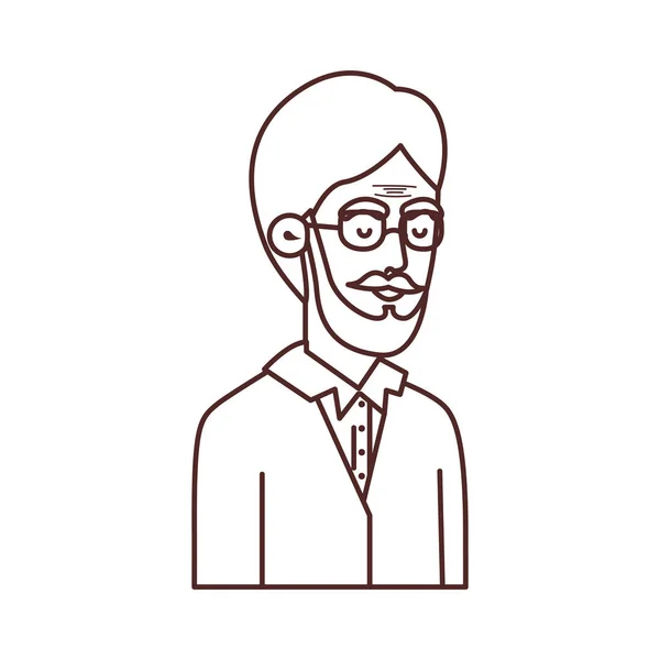 Mignon grand-père avatar personnage vecteur — Image vectorielle