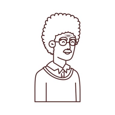 sevimli dedesi avatar karakter vektörü