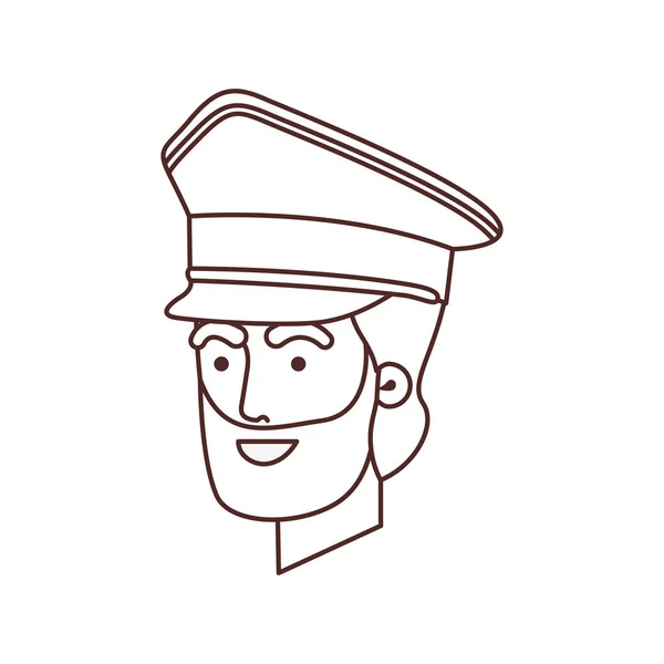 Tête de l'homme soldat de guerre avatar personnage — Image vectorielle