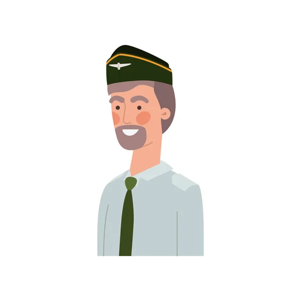 Uomo pilota avatar personaggio — Vettoriale Stock