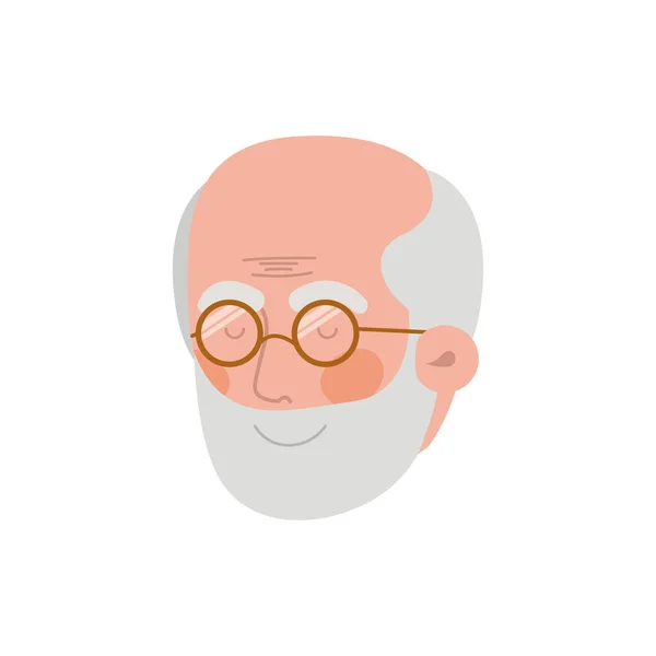 Cabeza del personaje abuelo avatar — Archivo Imágenes Vectoriales