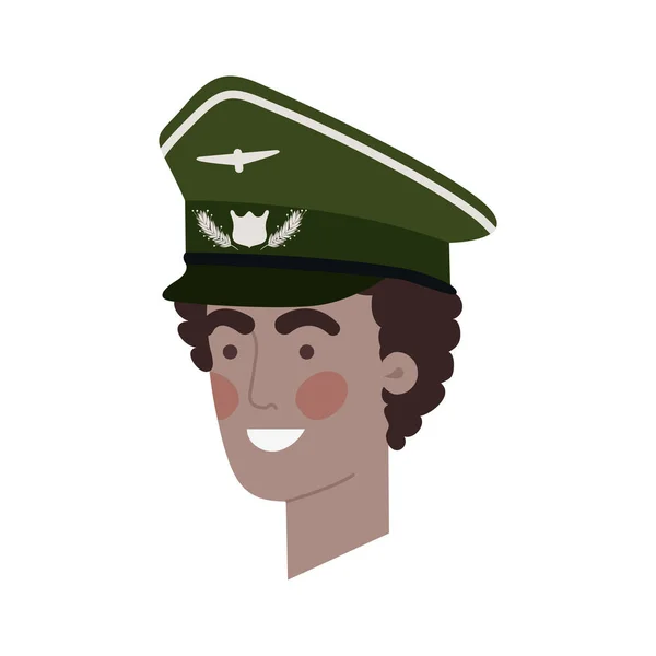 Testa dell'uomo pilota personaggio avatar — Vettoriale Stock