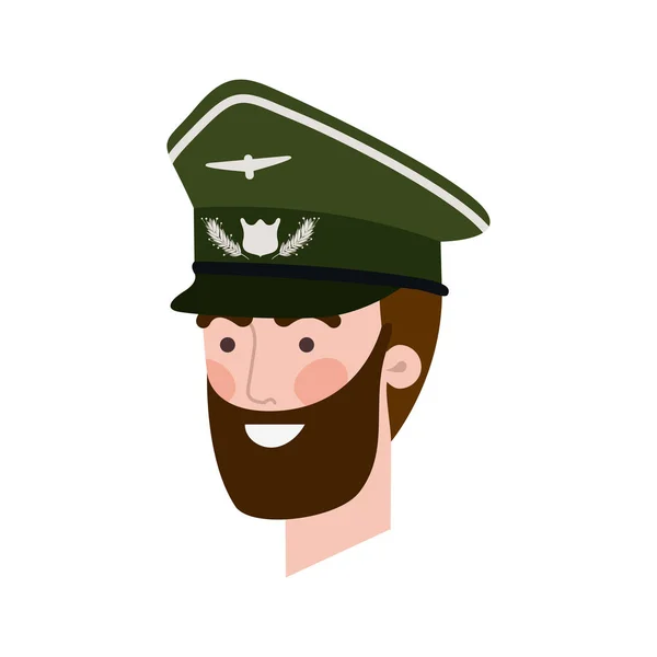 Testa dell'uomo pilota personaggio avatar — Vettoriale Stock