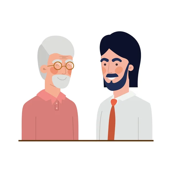 Padre con hijo avatar carácter — Vector de stock