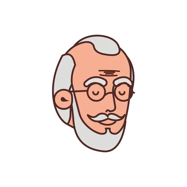 Tête de personnage grand-père avatar — Image vectorielle