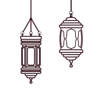 ramazan kareem fener ve ay asılı