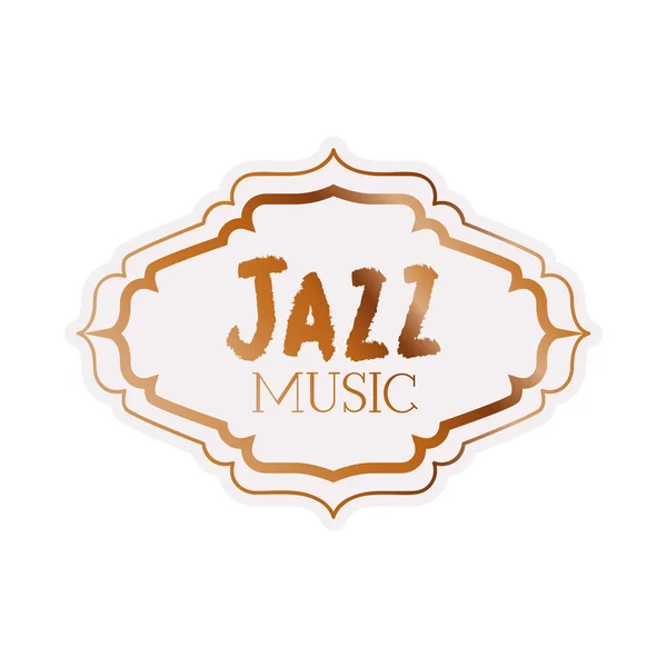 Jazzmuziek label geïsoleerd icoon — Stockvector