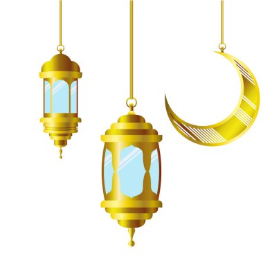 ramazan kareem fener ve ay asılı