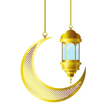 ramazan kareem fener ve ay asılı