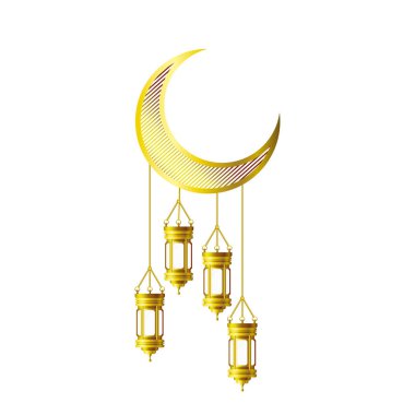 ramazan kareem fener ve ay asılı