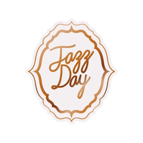 Jazz day label isolated icon — Stock Vector