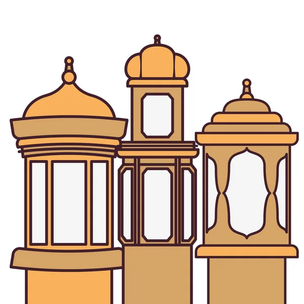Ramadan kareem lanterna ícone isolado — Vetor de Stock