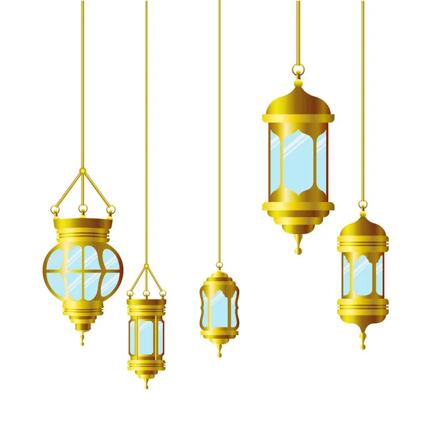 Ramadan kareem linterna colgante icono — Vector de stock
