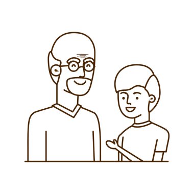 çocuk ve büyükbaba avatar karakteri