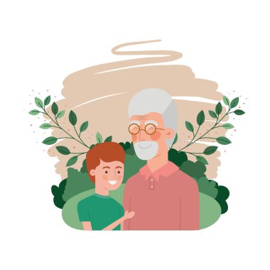 manzara karakteri ile çocuk ve dedesi