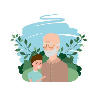 manzara karakteri ile çocuk ve dedesi