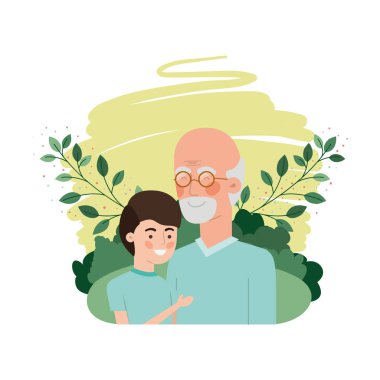 manzara karakteri ile çocuk ve dedesi