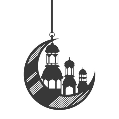 ay ramazan kareem cami binaları ile asılı