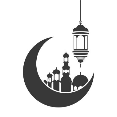 ay ramazan kareem cami binaları ile asılı