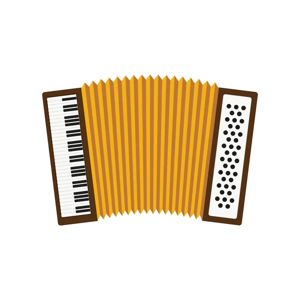 Aranyos tangóharmonika elszigetelt ikon — Stock Vector
