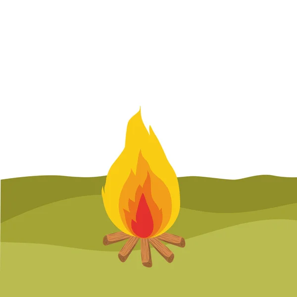 Fuego llama aislado icono — Vector de stock