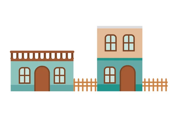 Maisons de quartier icône isolée — Image vectorielle