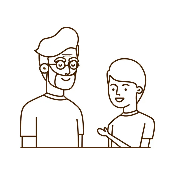 Αγόρι και ο παππούς χαρακτήρα avatar — Διανυσματικό Αρχείο
