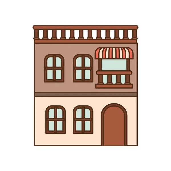 Casa con vista frontal icono aislado — Vector de stock