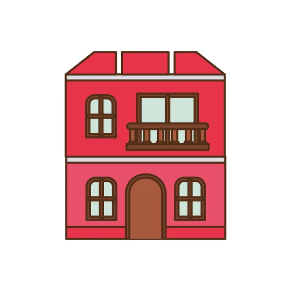 Casa con vista frontal icono aislado — Vector de stock