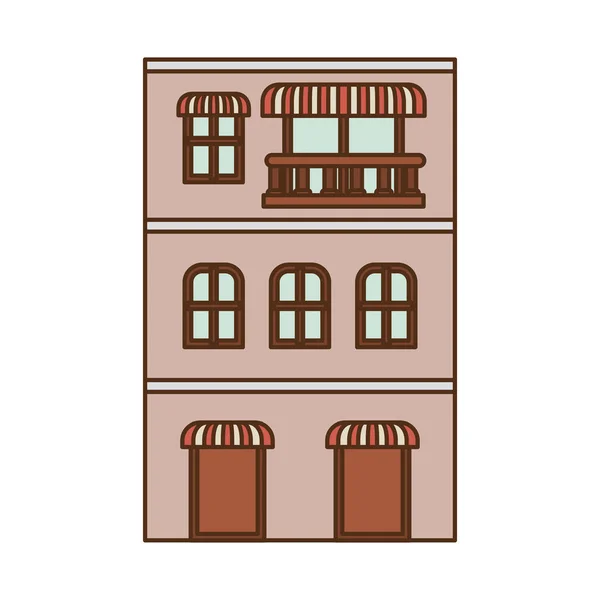 House with front view isolated icon — Stock Vector