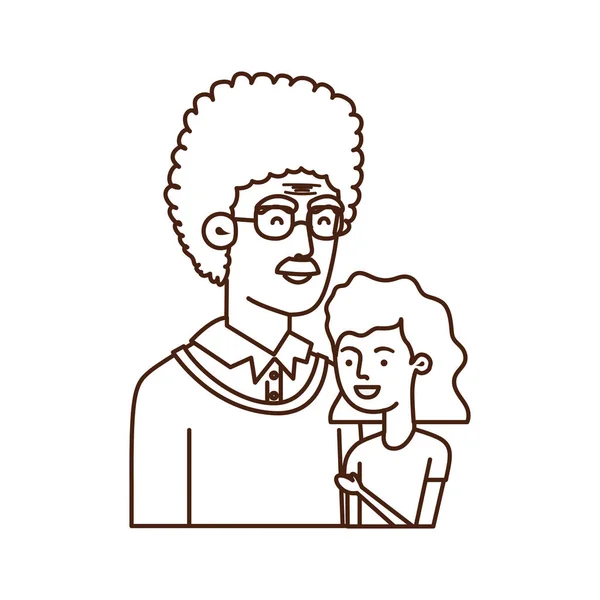Персонаж аватара девушки и дедушки — стоковый вектор