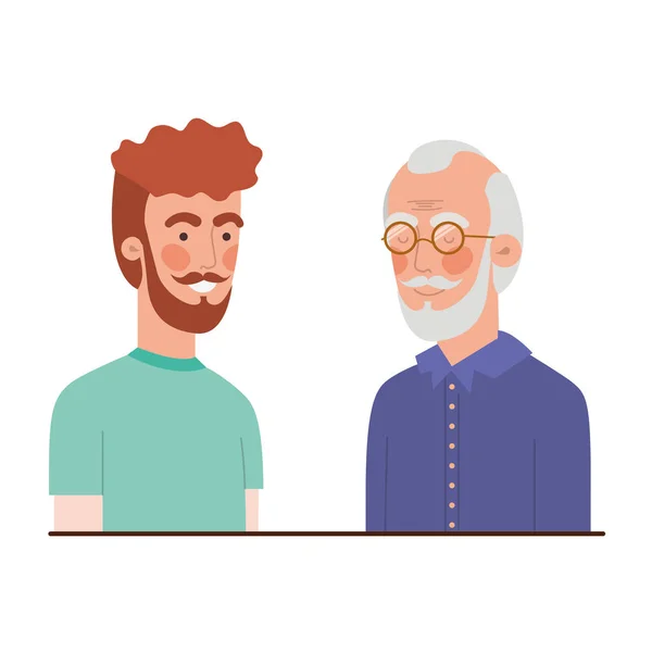 Father with son talking avatar character — Stock Vector