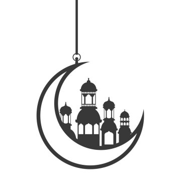 ay ramazan kareem cami binaları ile asılı