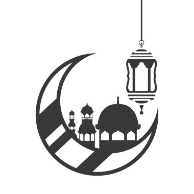 ay ramazan kareem cami binaları ile asılı
