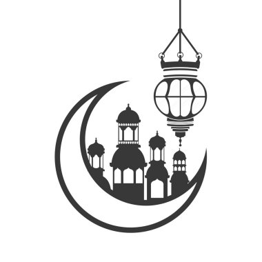ay ramazan kareem cami binaları ile asılı