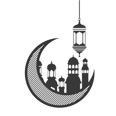 ay ramazan kareem cami binaları ile asılı