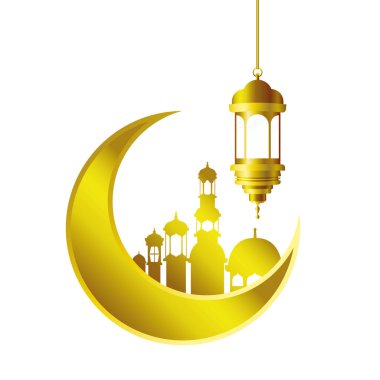 ay ramazan kareem cami binaları ile asılı
